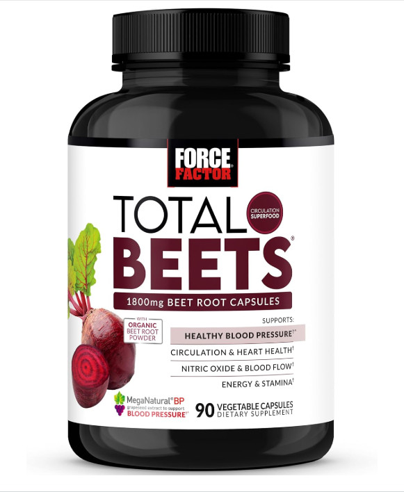 FORCE FACTOR Total Beets Blood Pressure Support Beet Root Capsules, 1800mg Organ