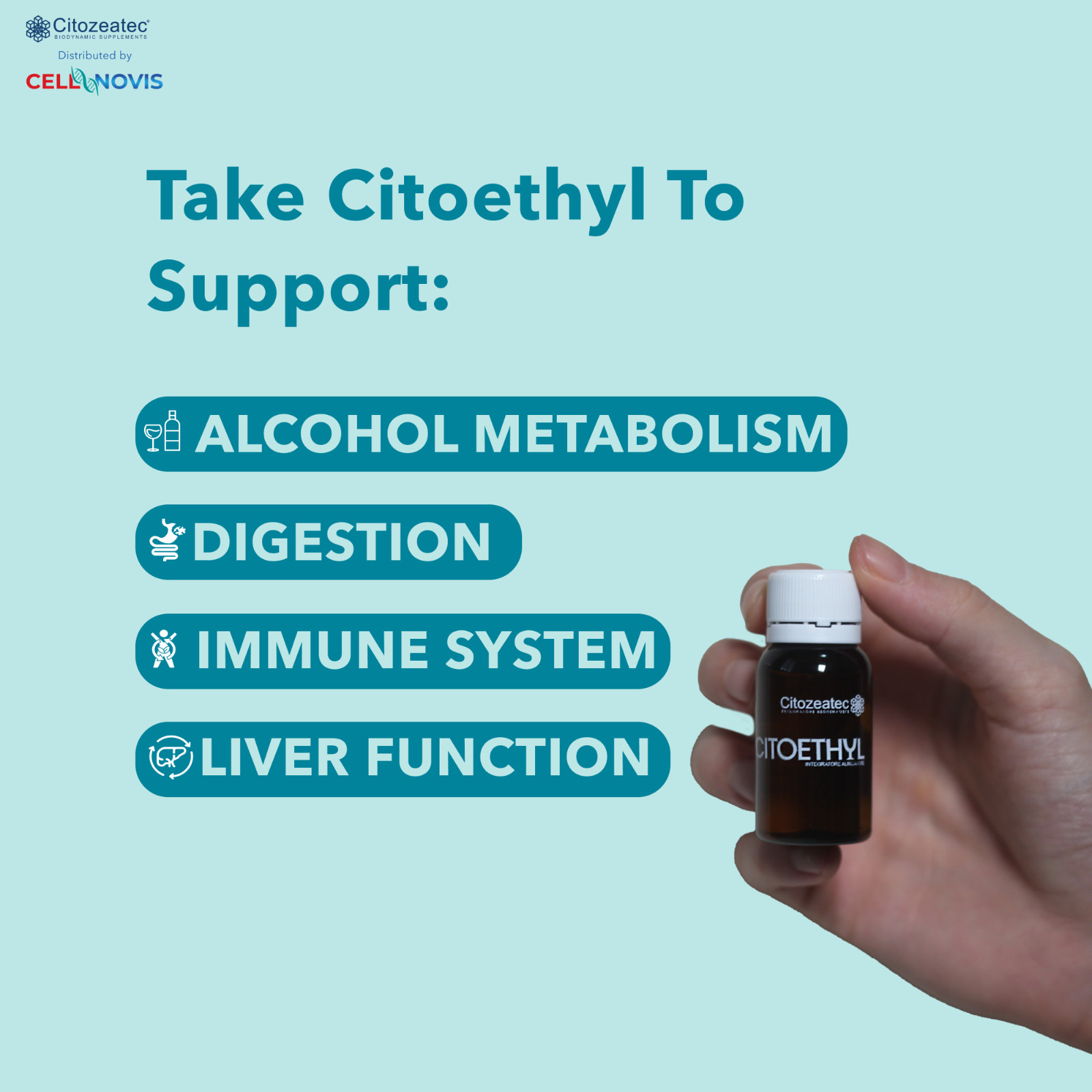 CITOETHYL – Speeds Up Alcohol Elimination – Hangover Support – 3 Bottles