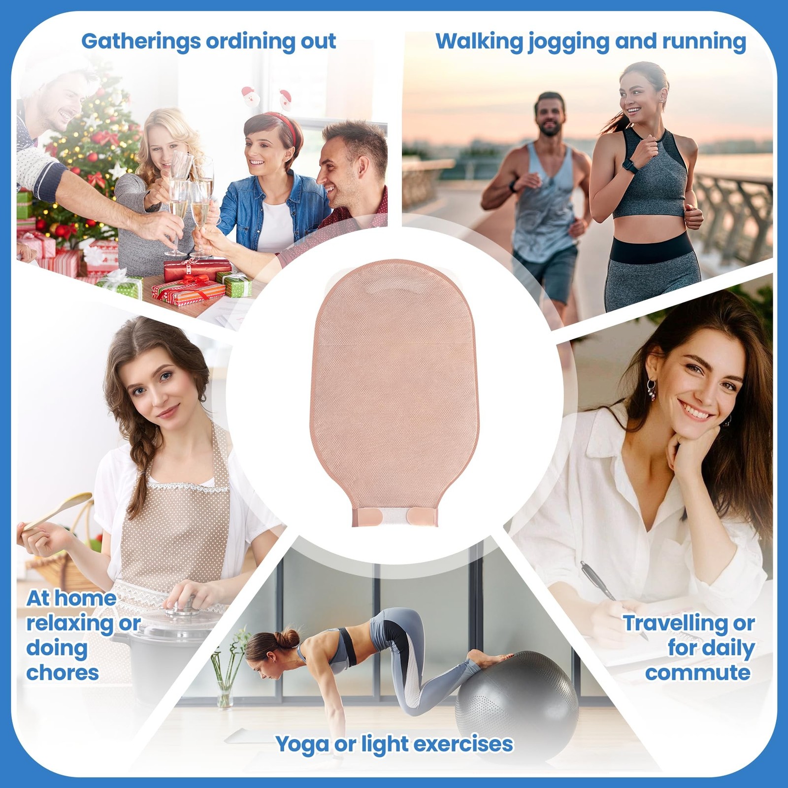 100 Count) 68 Colostomy Bags+32 Barriers, Two-Piece System with Hook and Loop…
