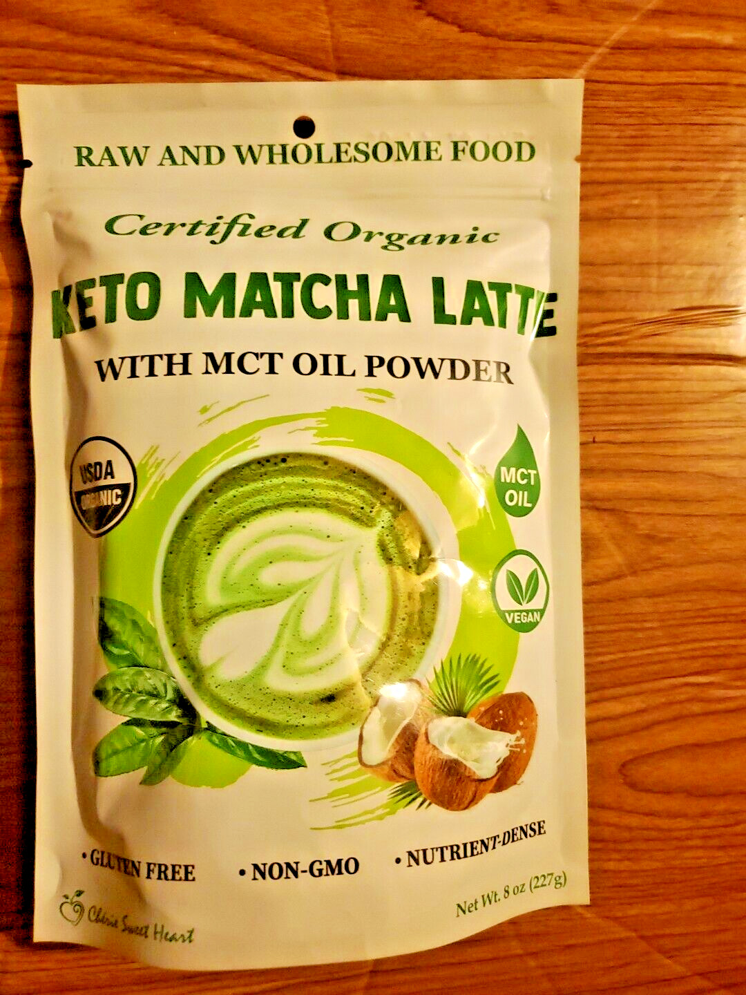 KETO MATCHA LATTE WITH MCT OIL POWDER GLUTEN FREE, NON GMO