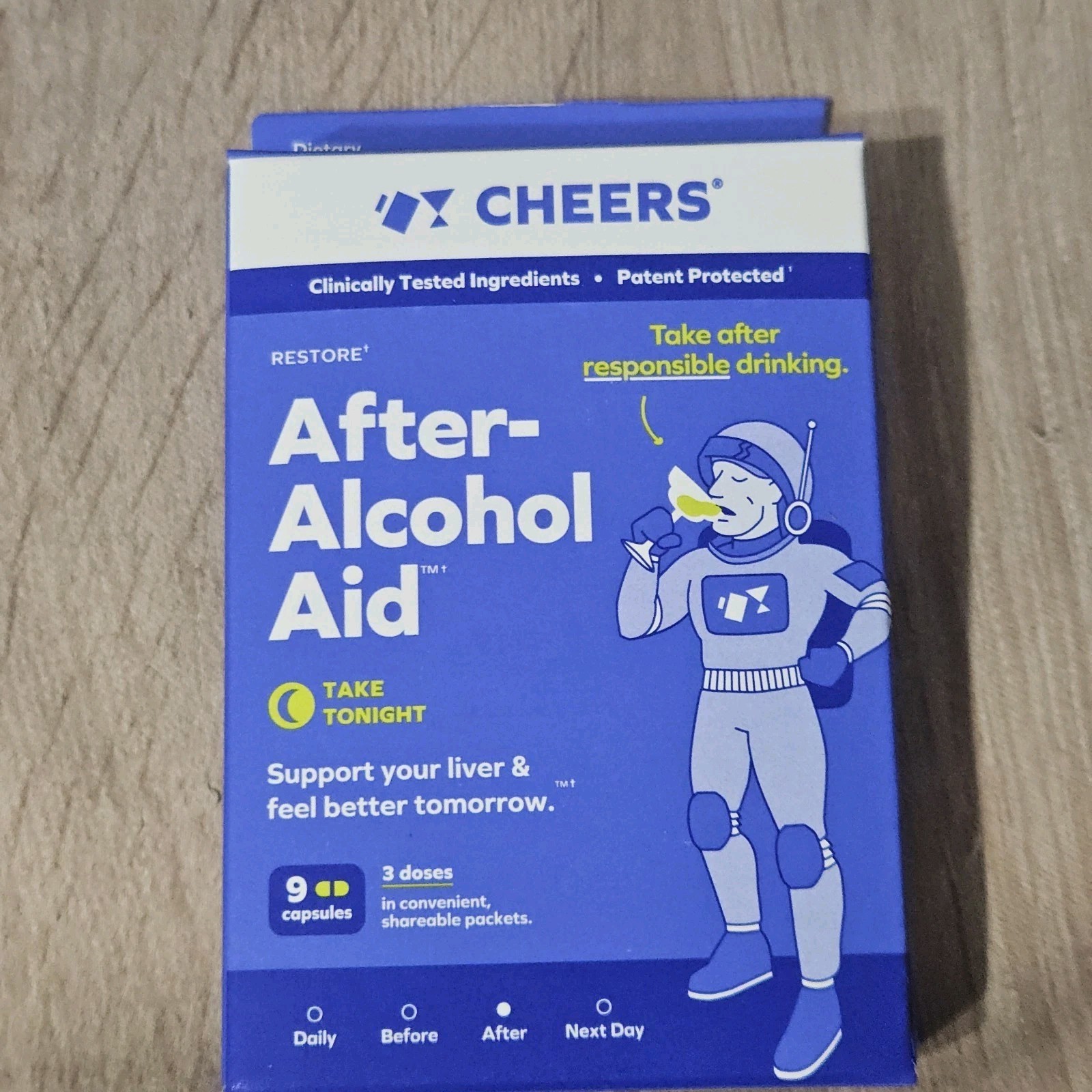 Lot of 11 Boxes Cheer After Alcohol Aid Capsules. Each Box Contains 9 Capsules