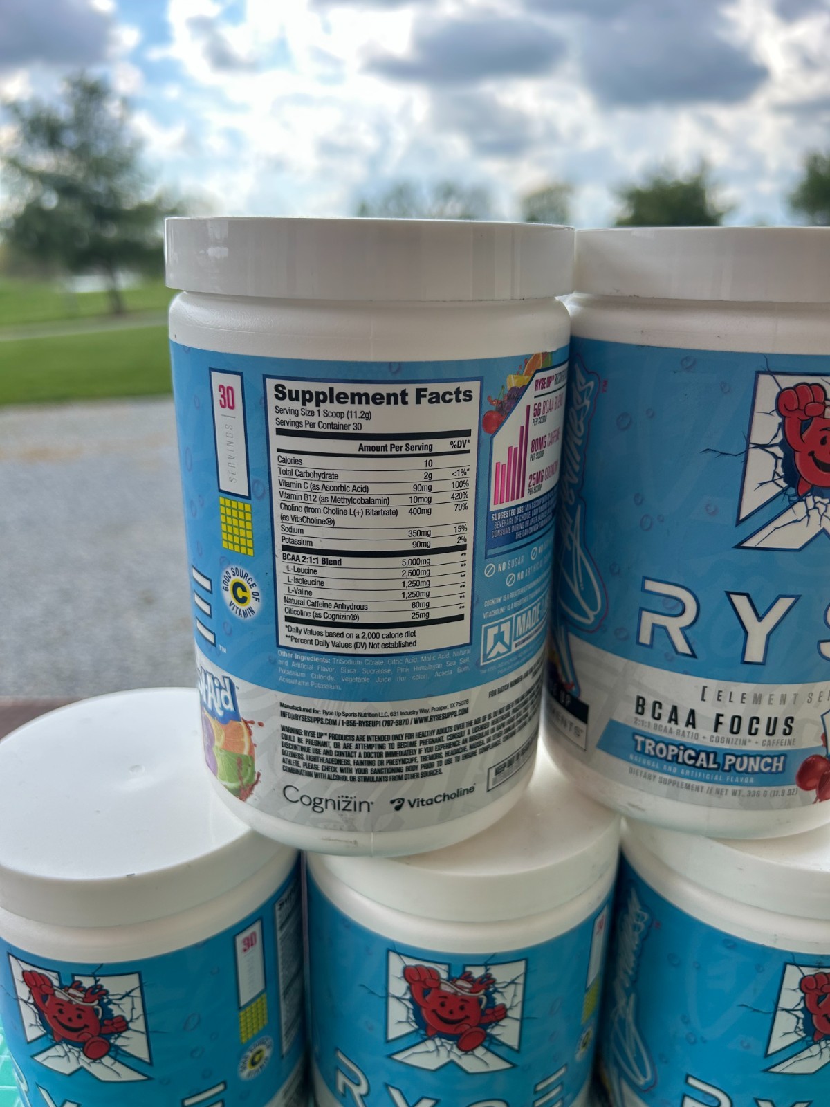 5-pack RYSE Kool-Aid Loaded Pre Workout Tropical Punch Powder Supplement Drink
