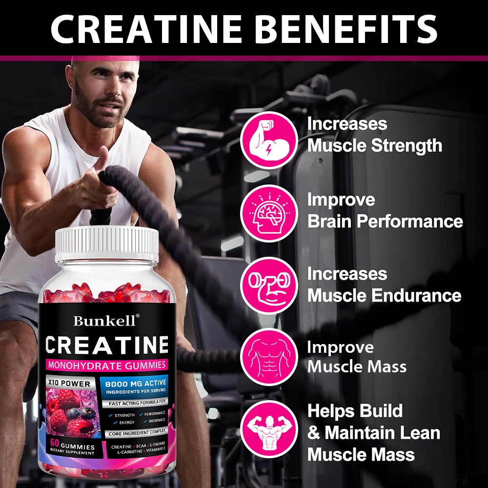 Creatine Gummies 8000mg – Enhance muscle strength and endurance, muscle growth