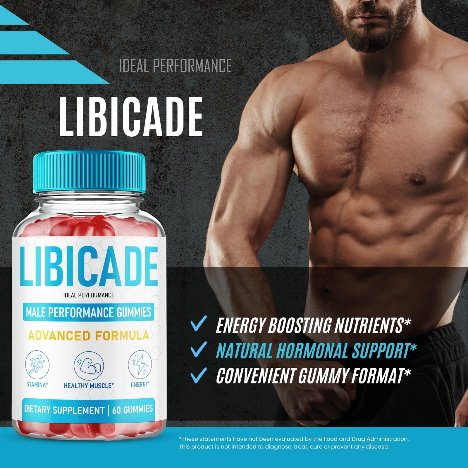 Libicade General Wellness Supplement – 180 Gummies (3 Pack)