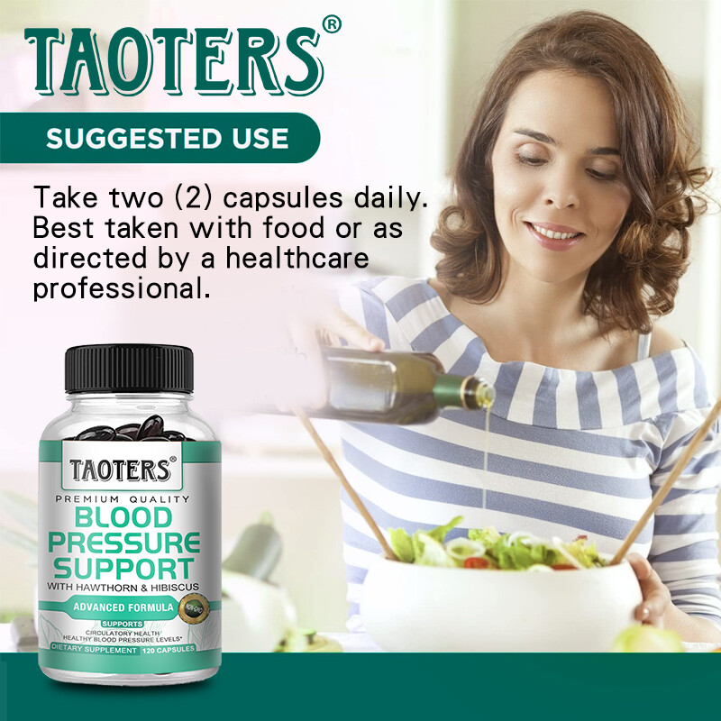 Capsules for blood pressure support with hawthorn and hibiscus