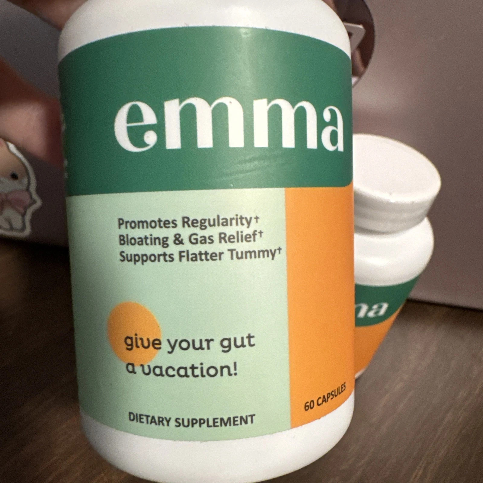 Emma Gut Health Supplement Regularity Bloating Gas Relief (2) 60 Count EXP 3/27