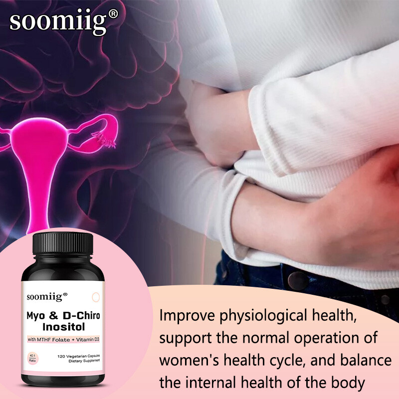 Myo-Inositol D-Chiro Inositol Supplement Vitamin D3 Hormonal Balance for Women