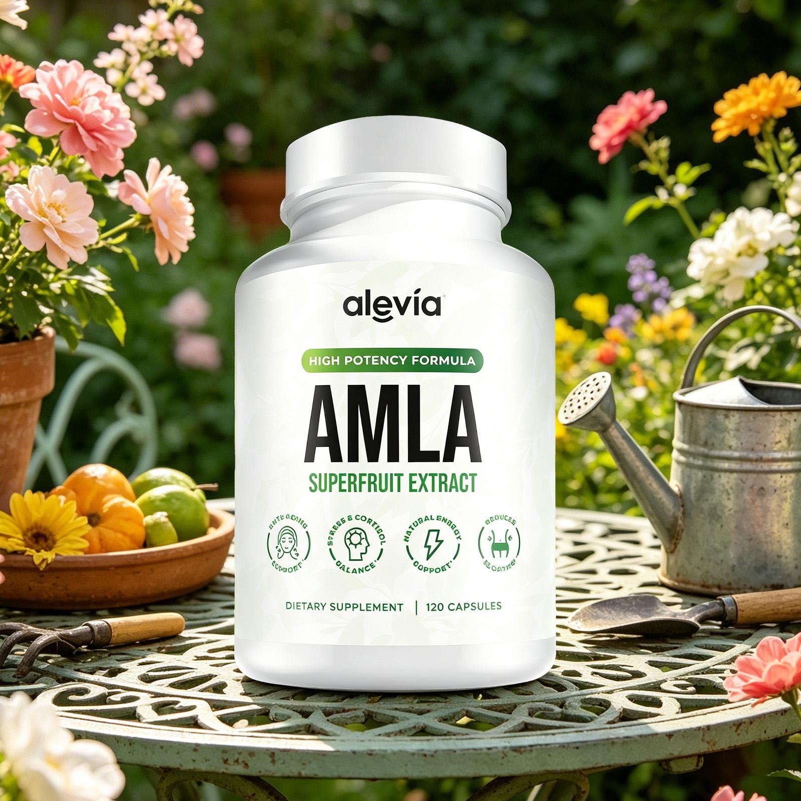 Alevia pure Amla Capsules – 1000mg Indian Gooseberry Supplement 120 ct *1-3