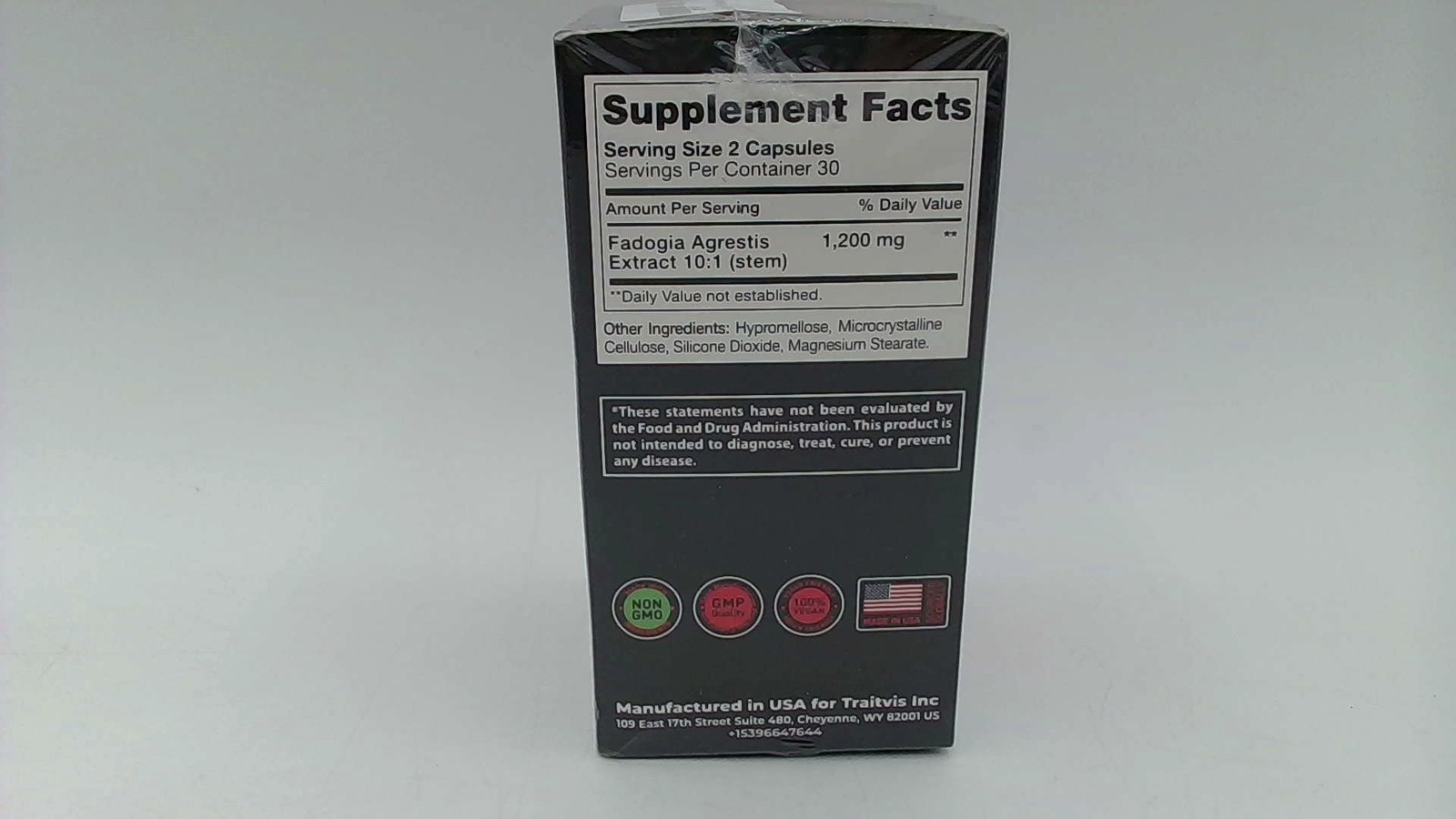 Raw Science Fadogia Agrestis Workout Support Enhanced Boost Vegan 60