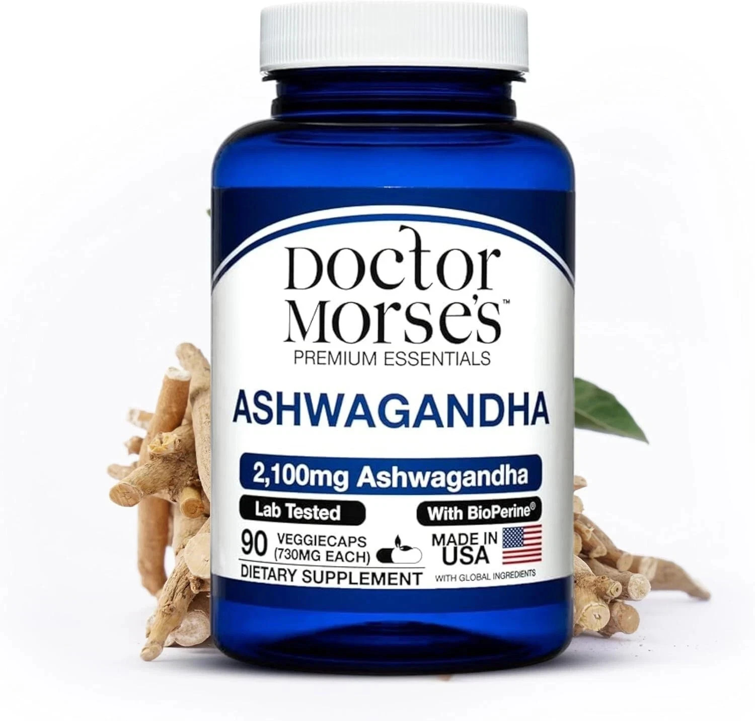 Ashwagandha 2205 mg Capsules Root Extract & Bioperine Black Pepper: Lab Tested