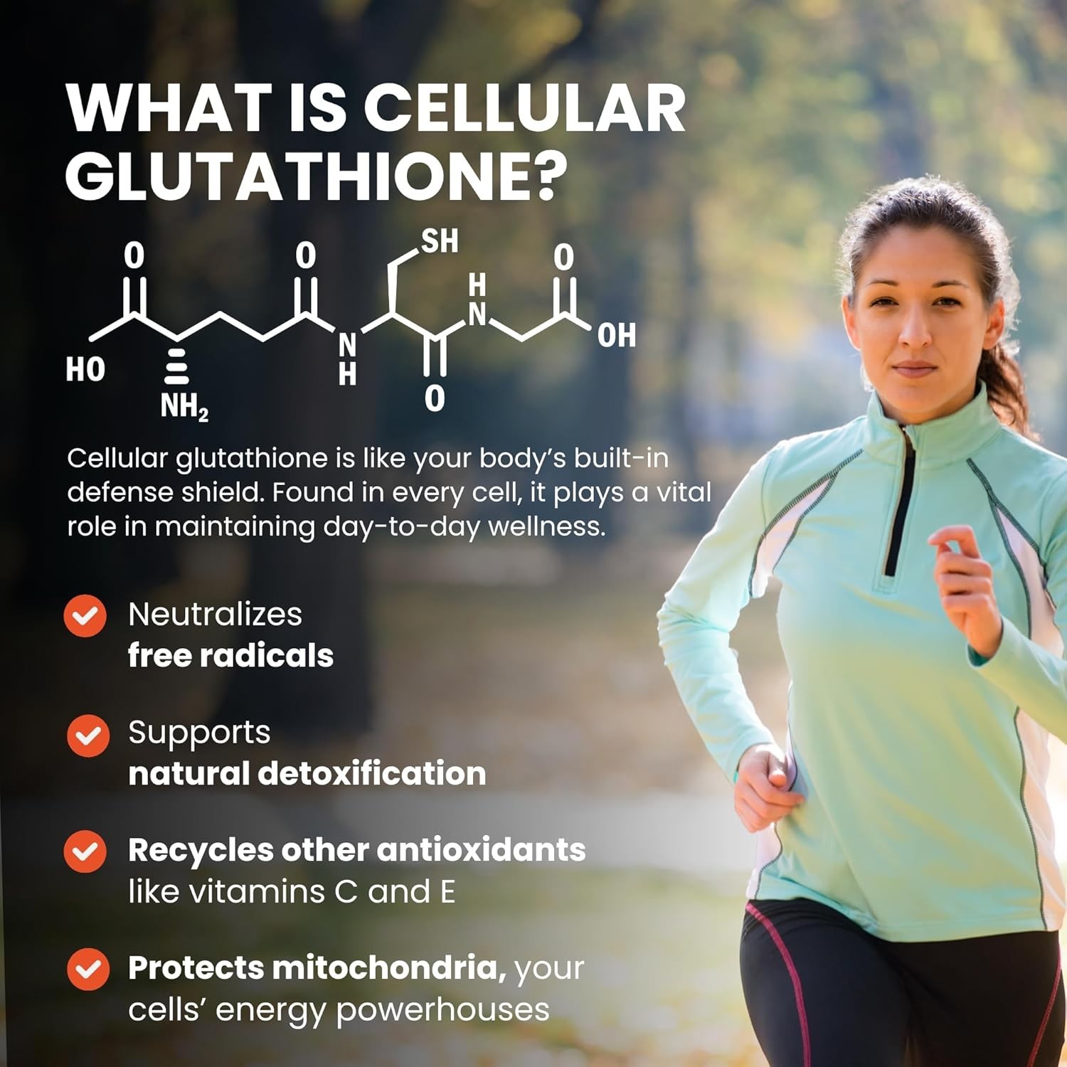 CONTINUAL-G Glyteine 400 mg Capsules Cellular‑Enhancing Glutathione Supplement