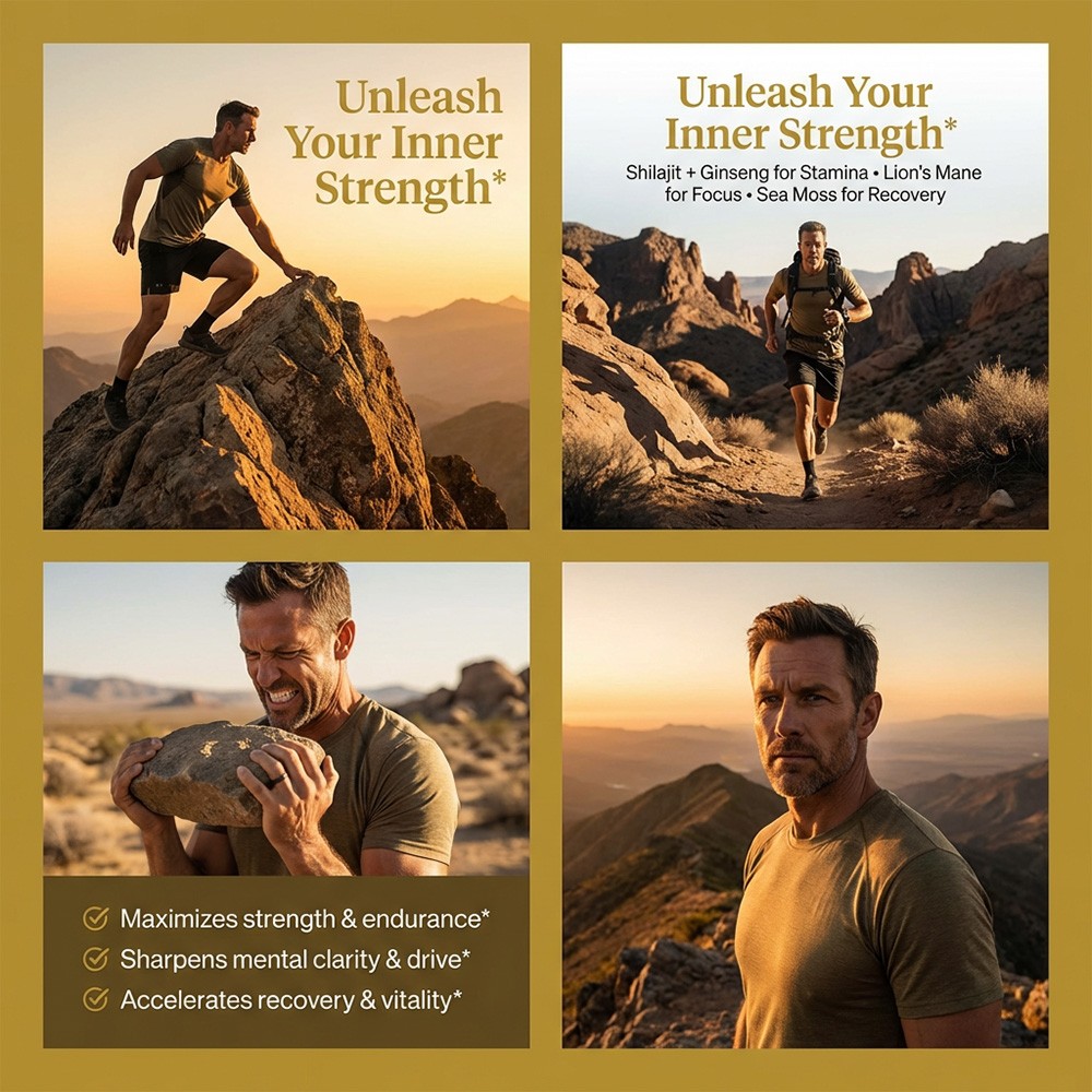 Premium 4-in-1 Vitality Supplement | Energy, Focus & Wellness Support 30/60/120
