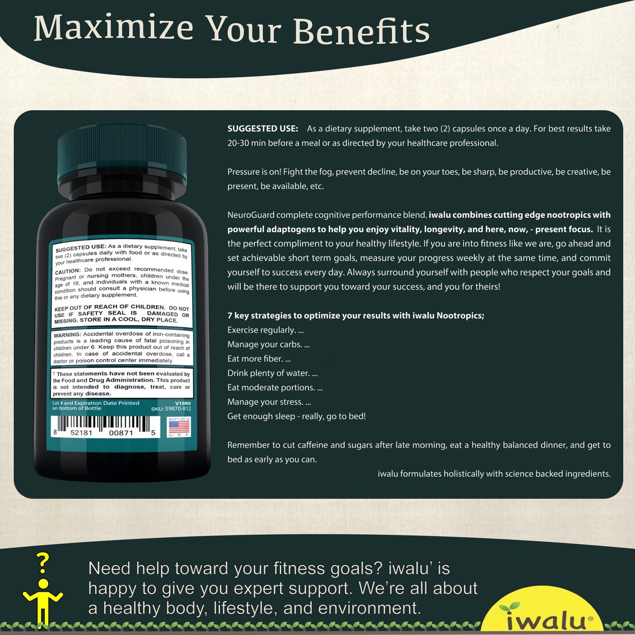 Serotonin Supplement – Best Brain Supplement for Memory & Focus, Calm Adaptogens
