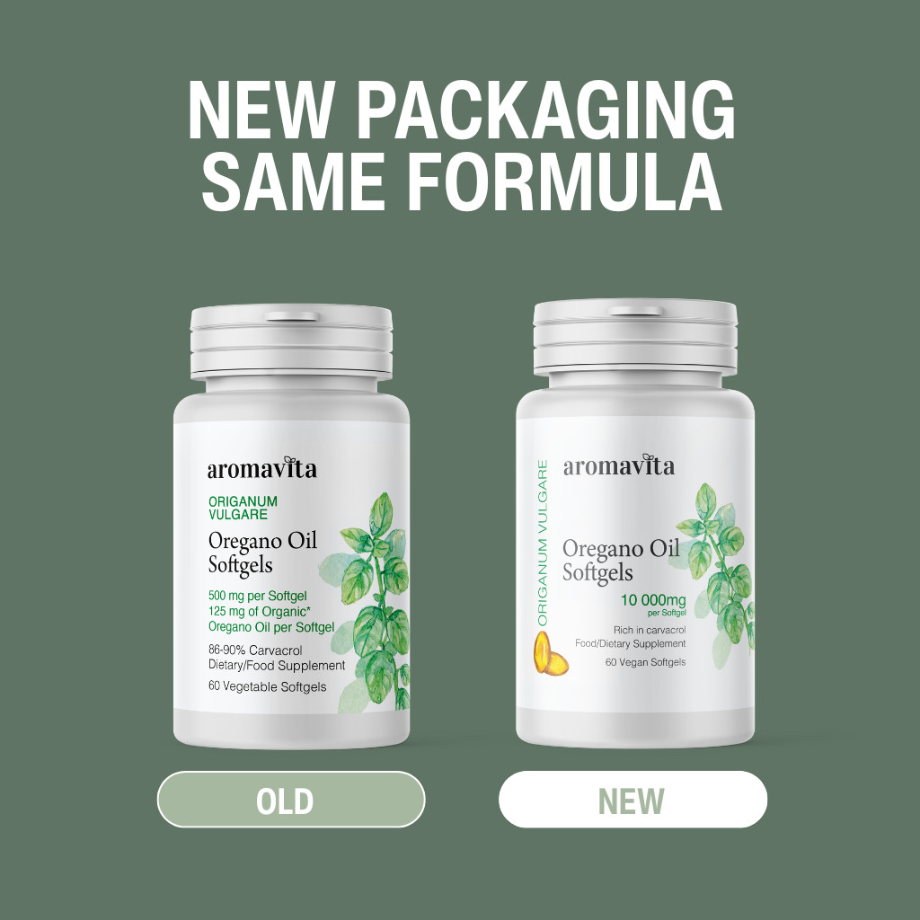 Aromavita Oregano Oil Capsules Organic – Vegan and Gluten Free, Greek Oregano