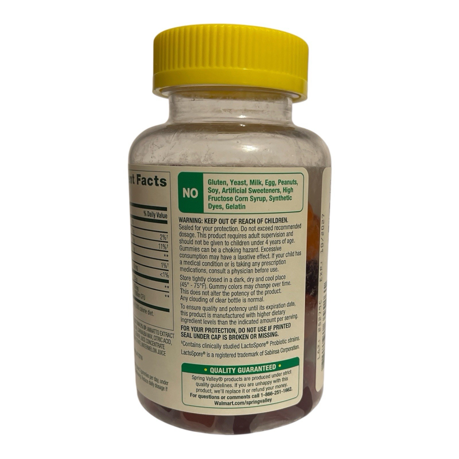 Spring Valley Kids Probiotic Gummies 1 Billion CFU 60 Vegetarian Gummies
