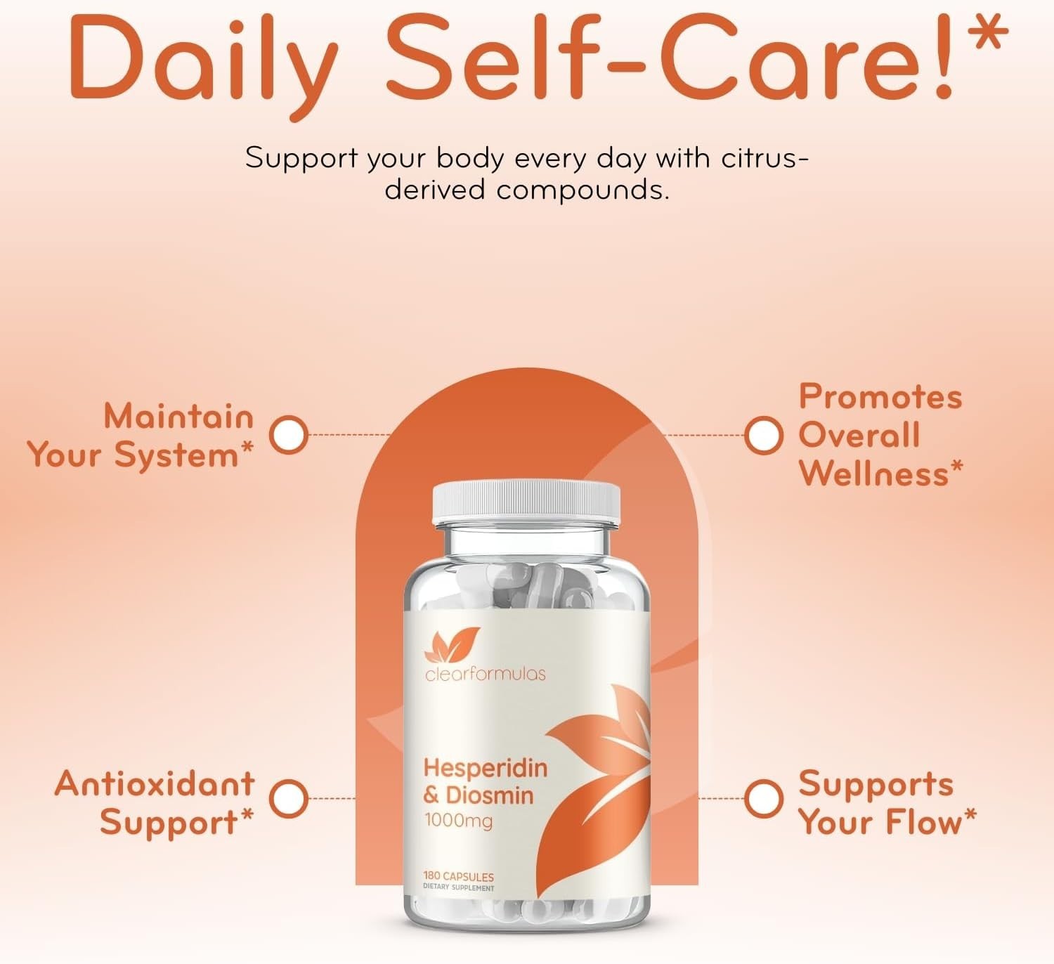 Diosmin Hesperidin 1000mg Circulation and Vein Support Supplement – High Strengt