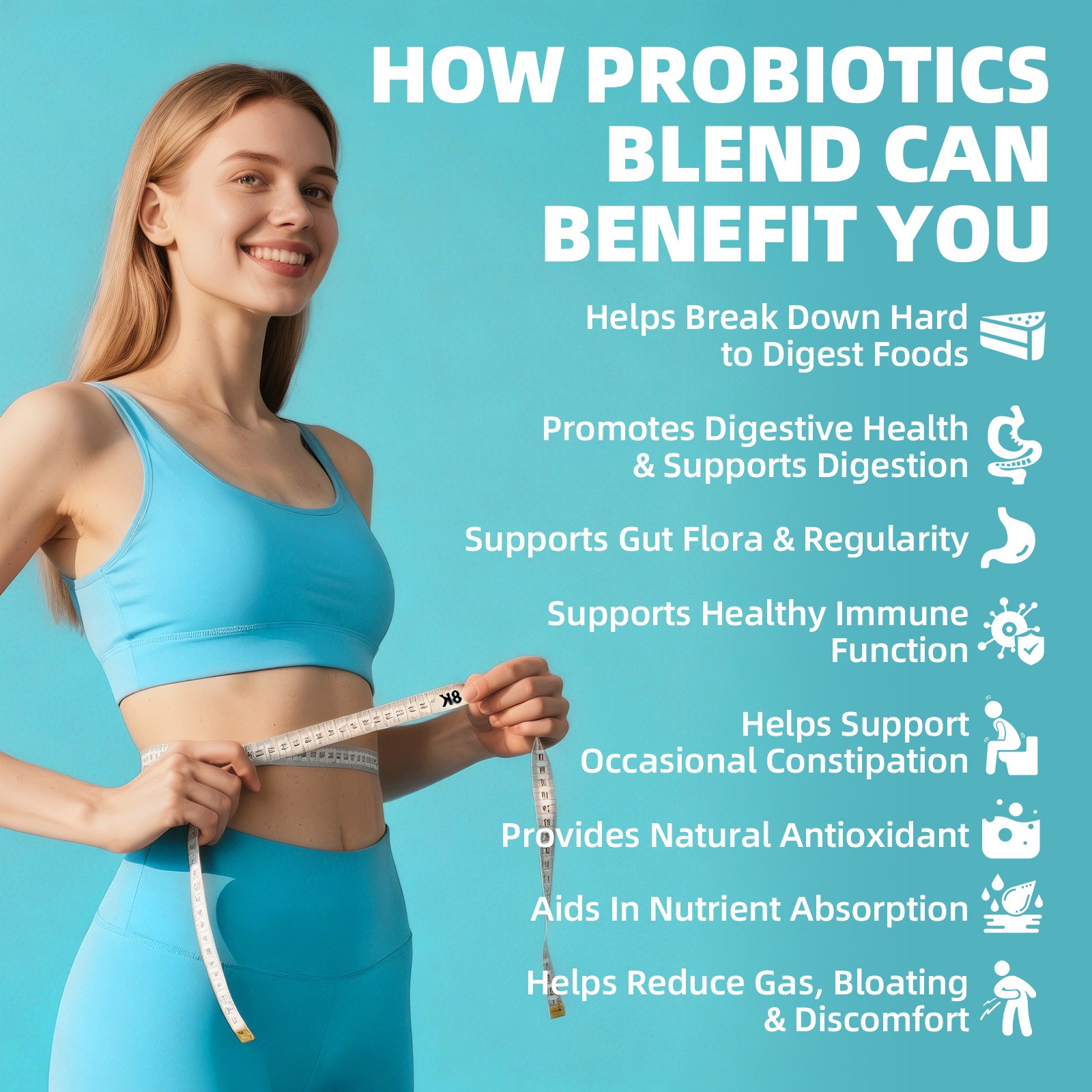Probiotic 36 Strains + Digestive Enzymes 120ct – Prebiotic, Gut & Immune Support