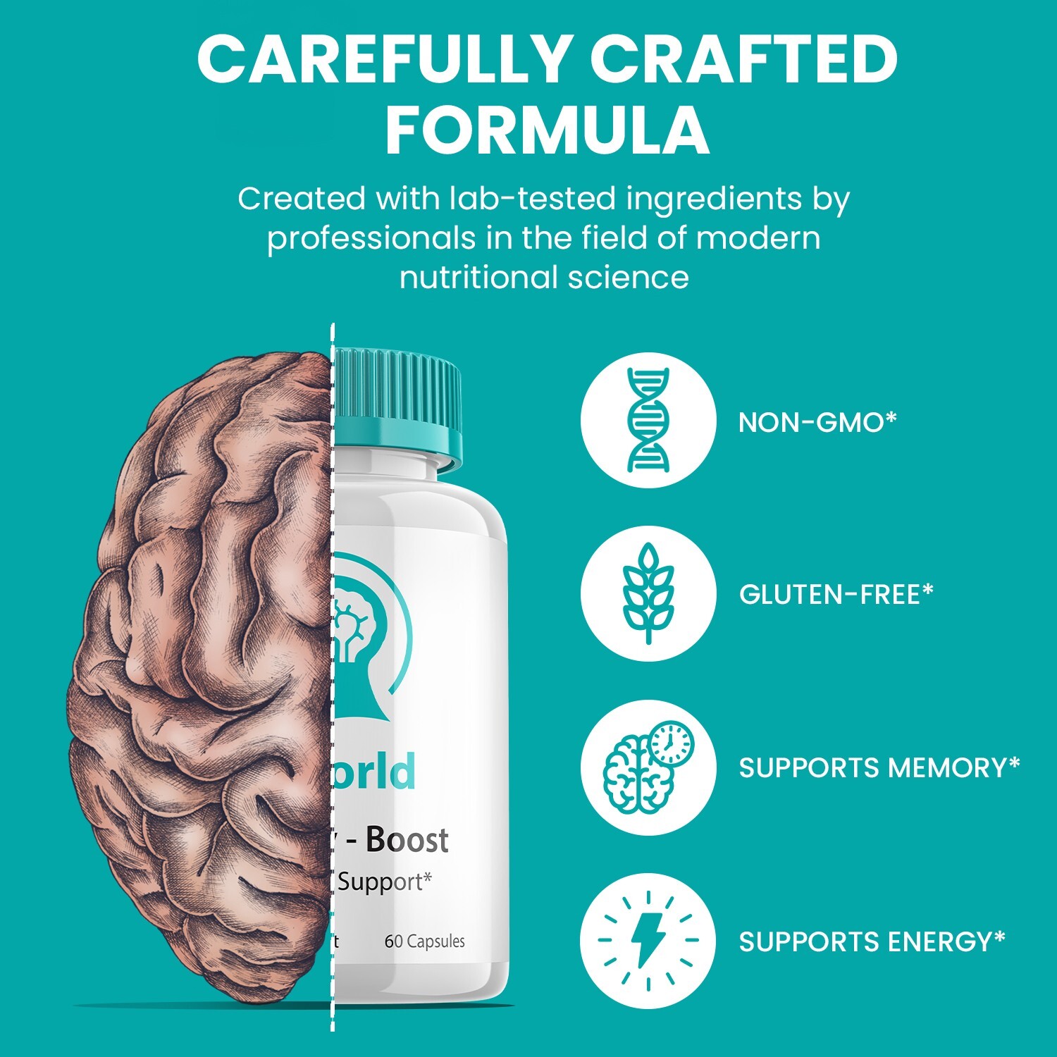 (2 Pack) Tiworld Brain Supplement Capsules – Tiworld All Natural Memory Focus