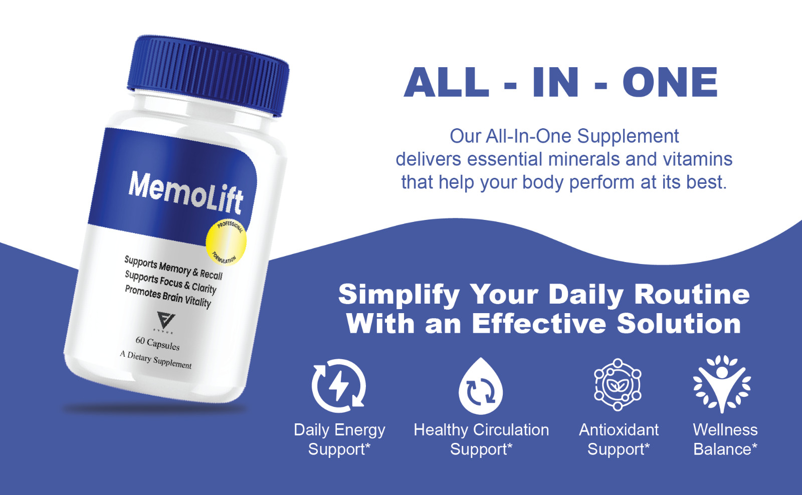 (3 Pack) MemoLift Brain Health Supplement, Memo Lift Support (180 Capsules)
