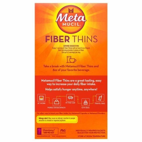 Meta Mucil Psyllium Husk Fiber Thins Natural Digestive Health Support 12 Count
