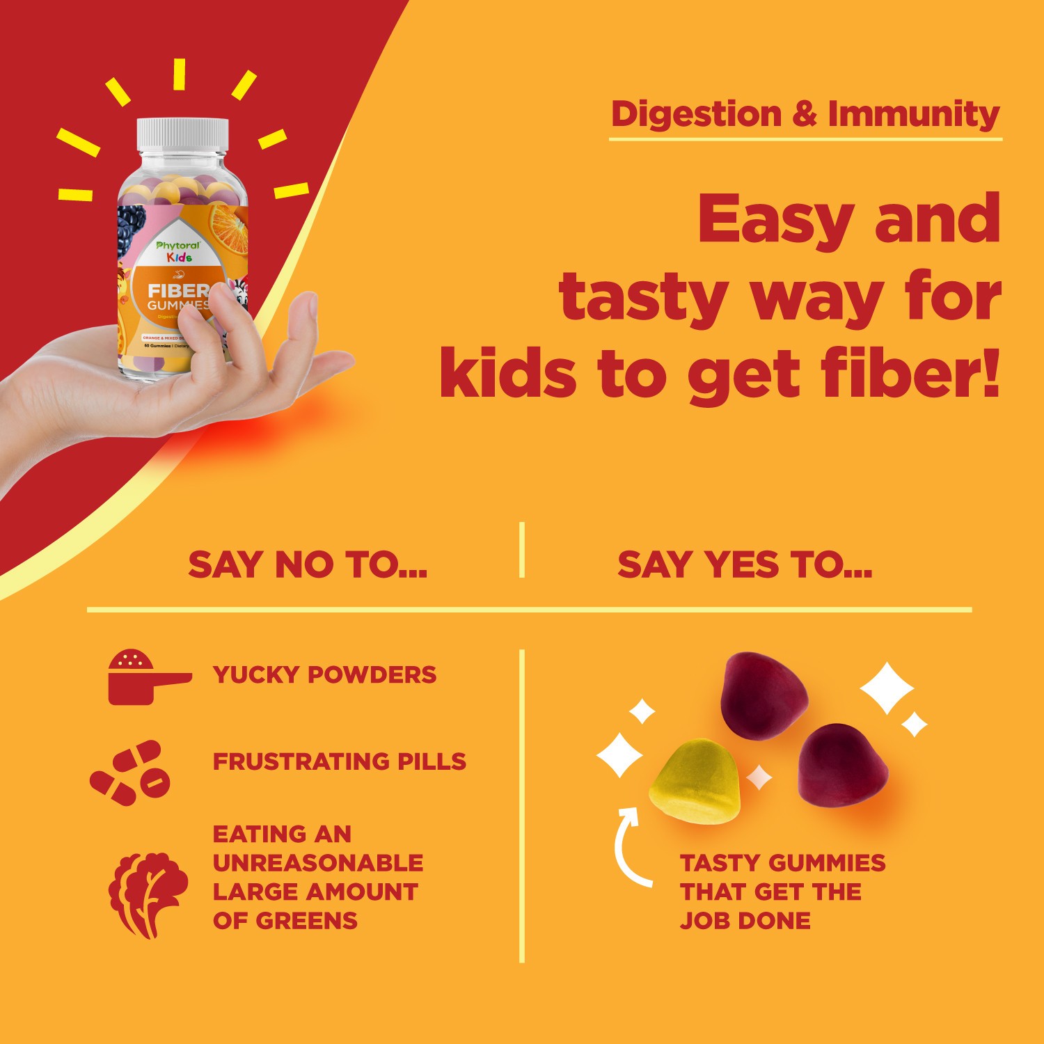 Natural Prebiotic Fiber Gummies for Kids – Chicory Root Fiber Vitamins