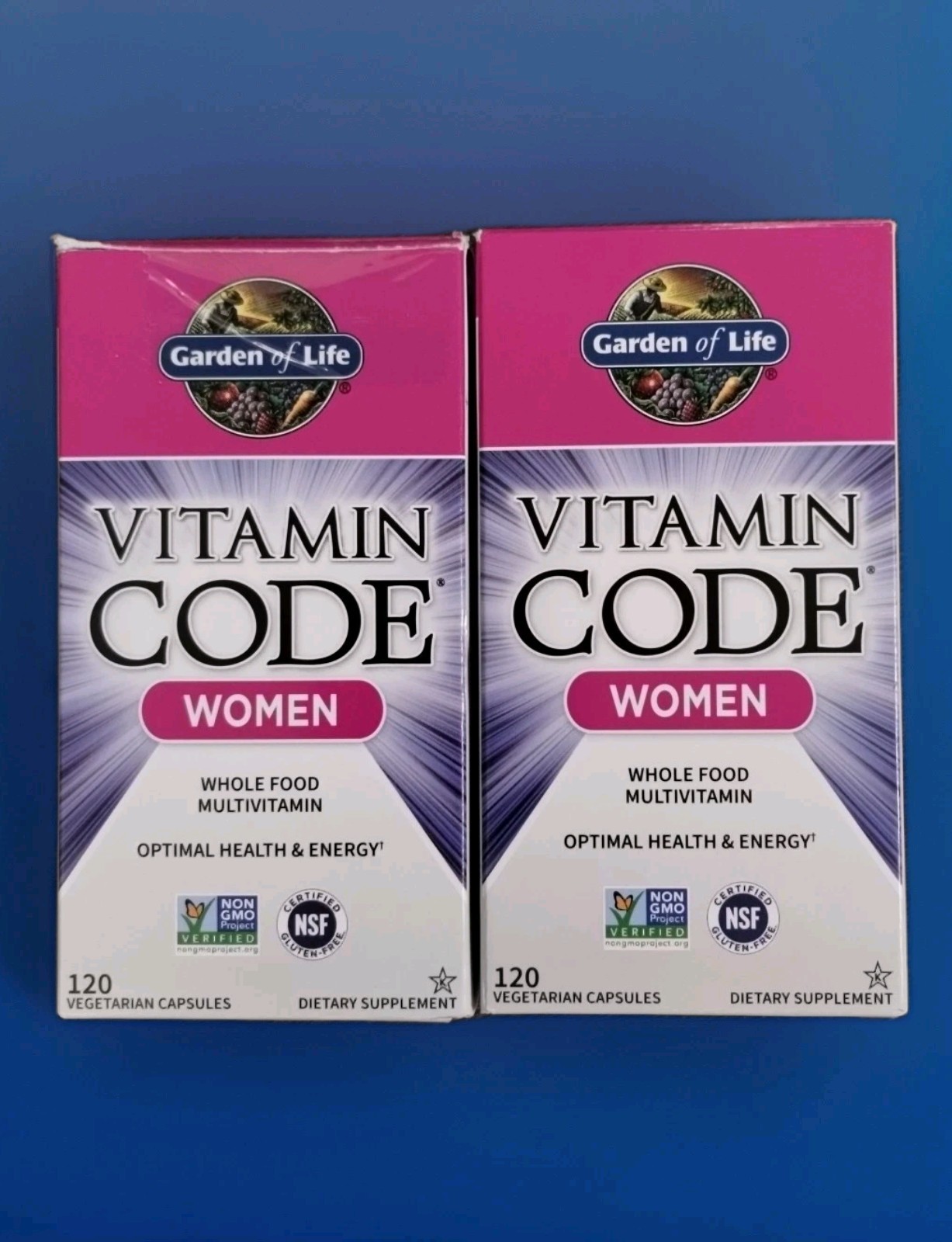 (2) Garden of Life Vitamin Code Women Whole Good Multivitamin, 120 Caps Ea 12/26