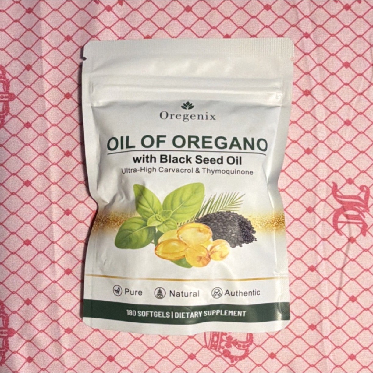 Oregenix Oil of Oregano Black Seed Oil 180 Softgels Gluten-Free Non-GMO