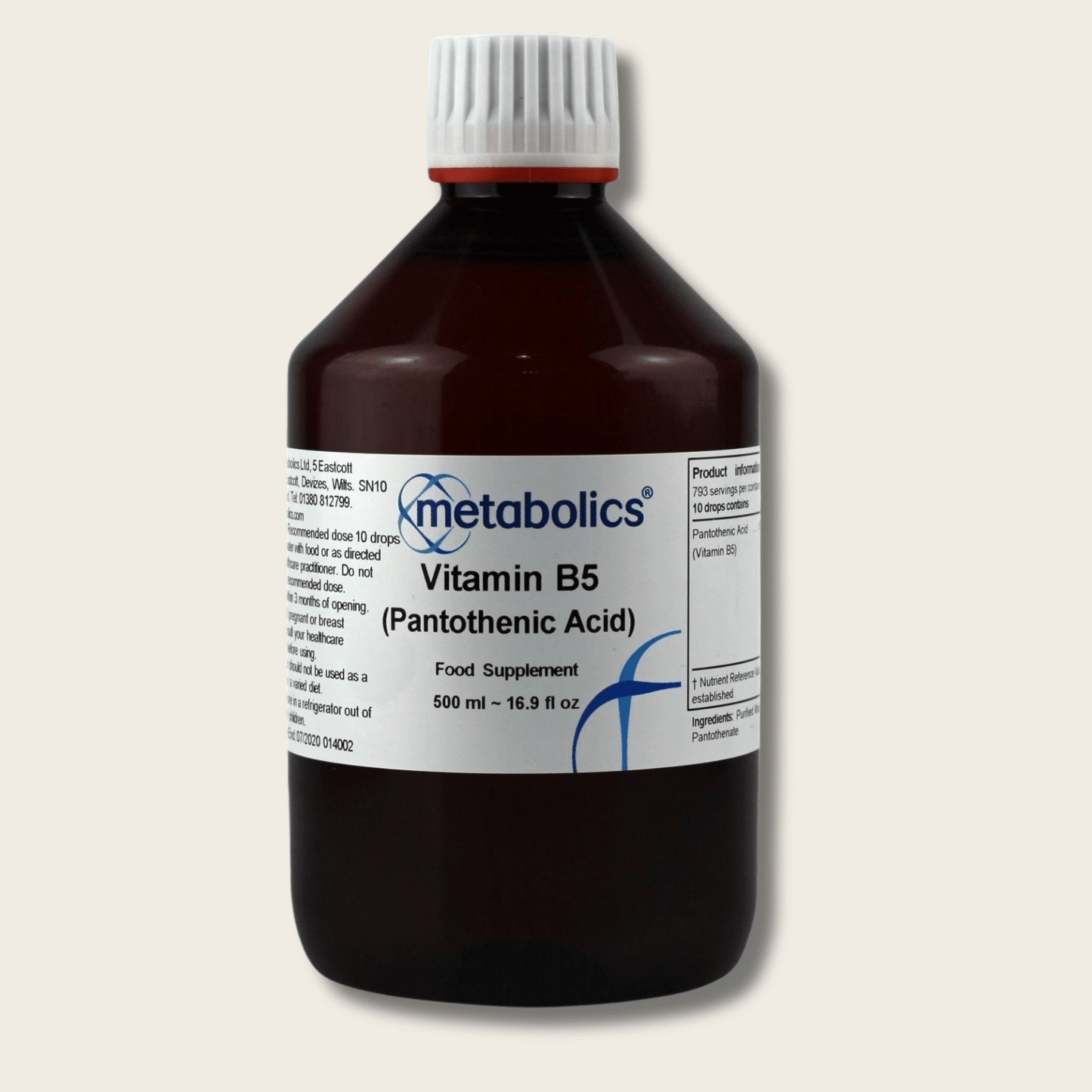 Metabolics Vitamin B5 Pantothenic Acid 500ML