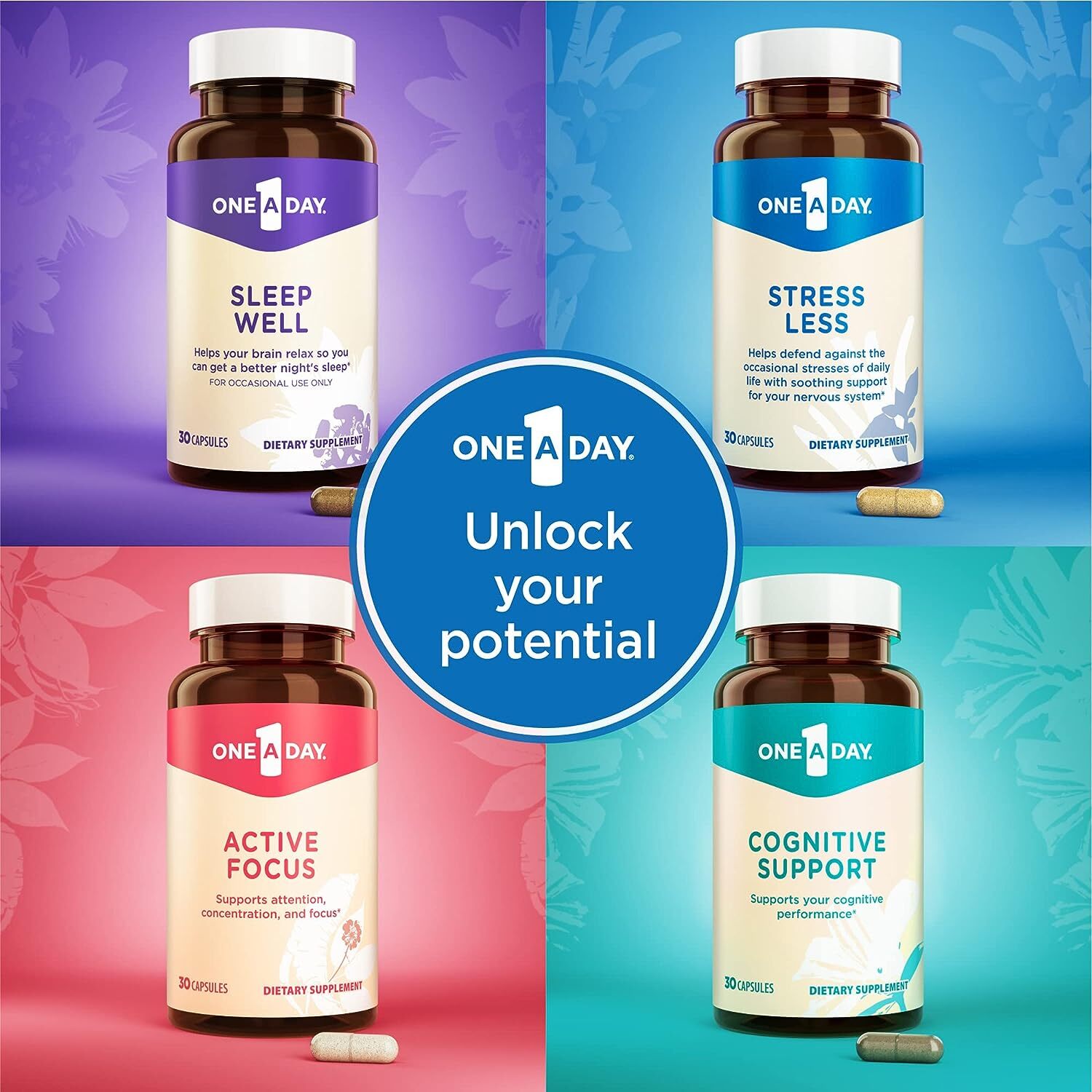 One A Day Stress Supplement – Occasional Stress Relief Supplement 30 Capsules