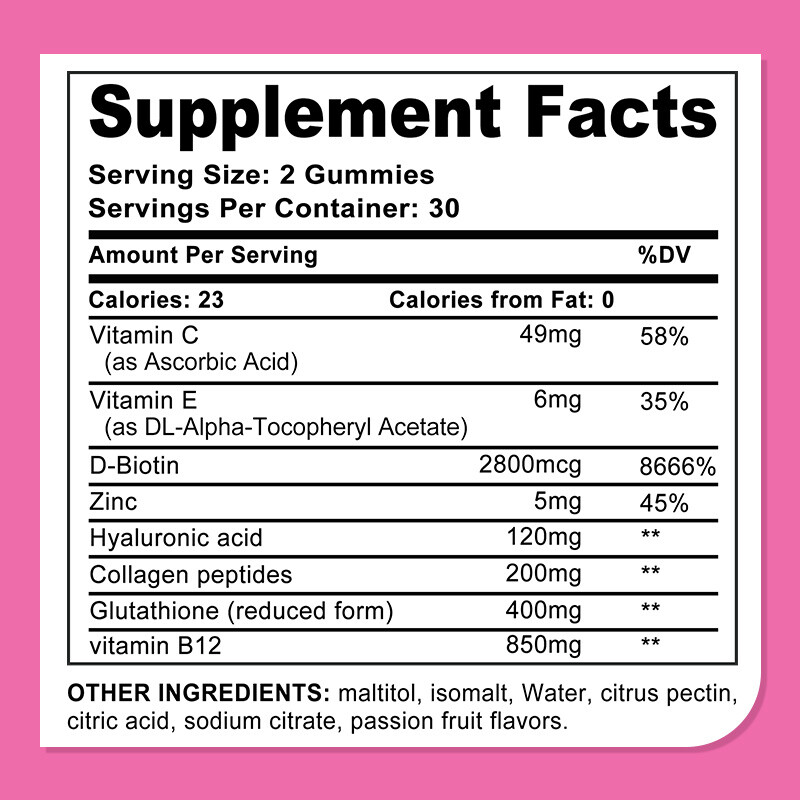 Collagen Skin Whitening Hair Health Anti-Aging Vitamin C E B12 60 Gummies US