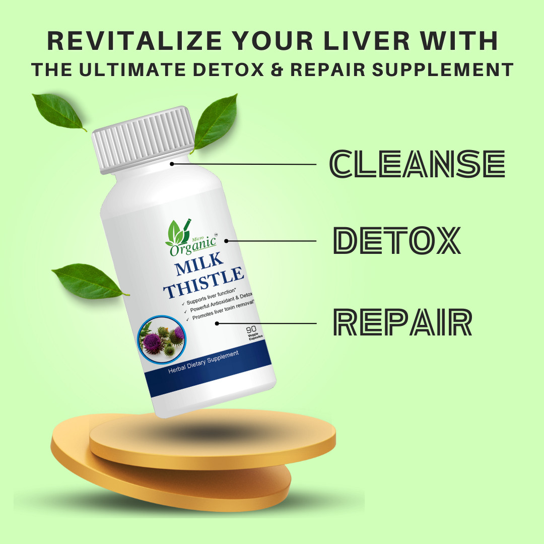 Milk Thistle Capsules Natural Liver Support & Detox Supplement Promote Digestion