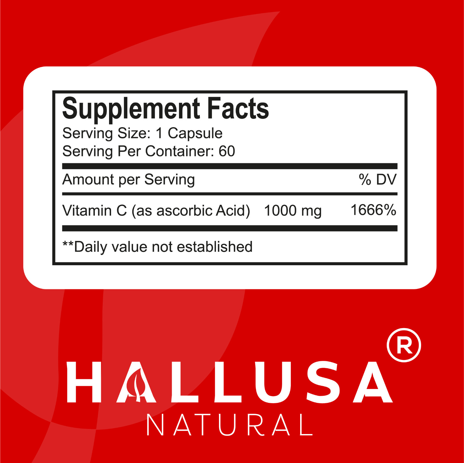 VITAMIN C 1000mg – Immunity Booster – Potent Antioxidant – 60 Cap