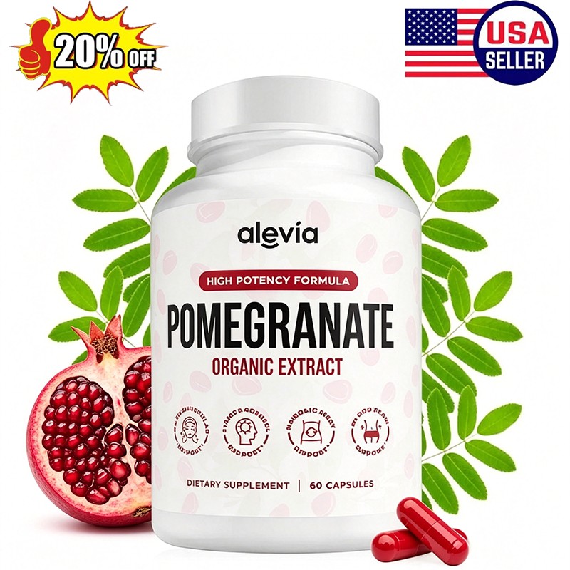 Alevia Pomegranate Capsules 60ct Organic Extract Antioxidant