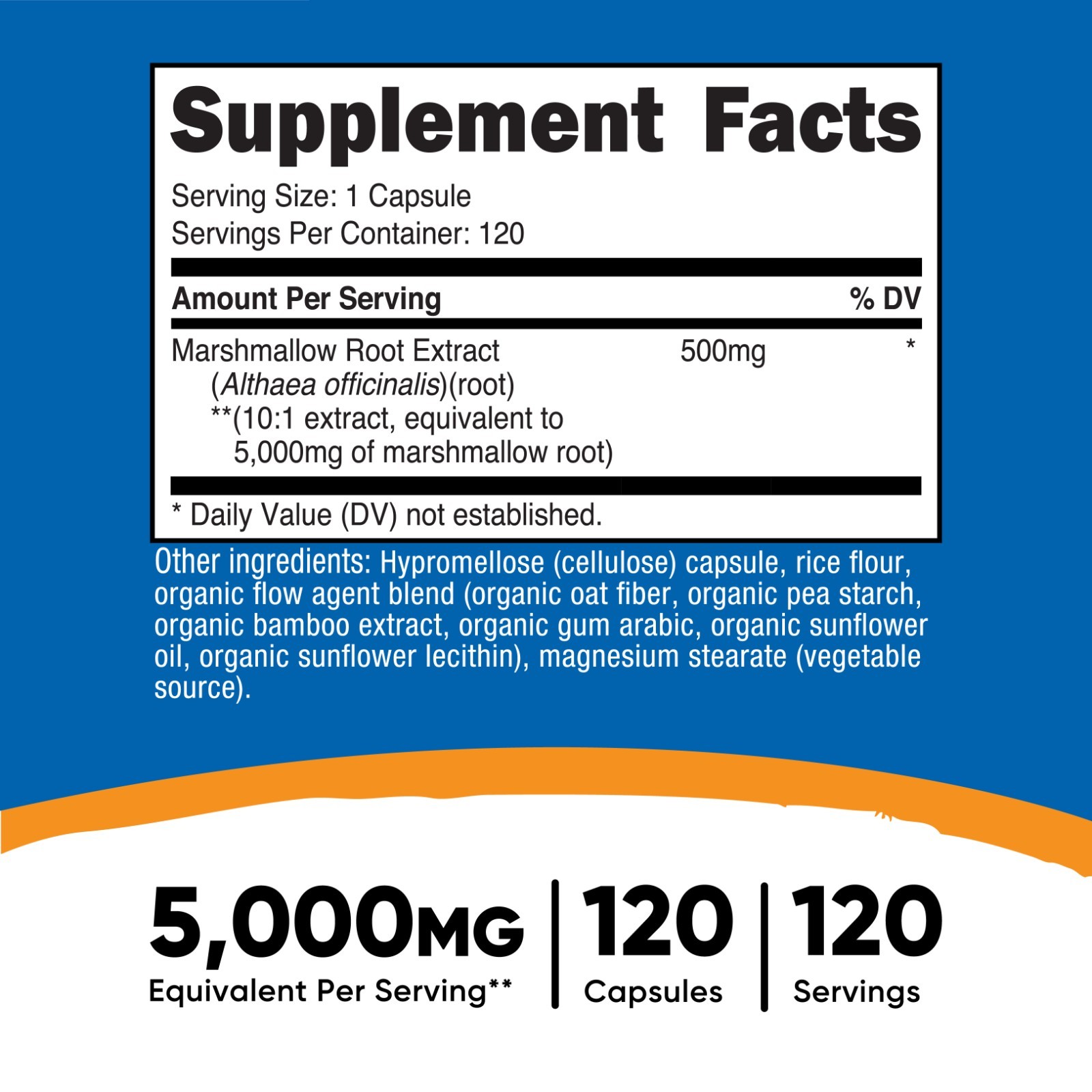 Nutricost Marshmallow Root 500mg, 120 Vegetarian Capsules, Gluten Free & Non-GMO