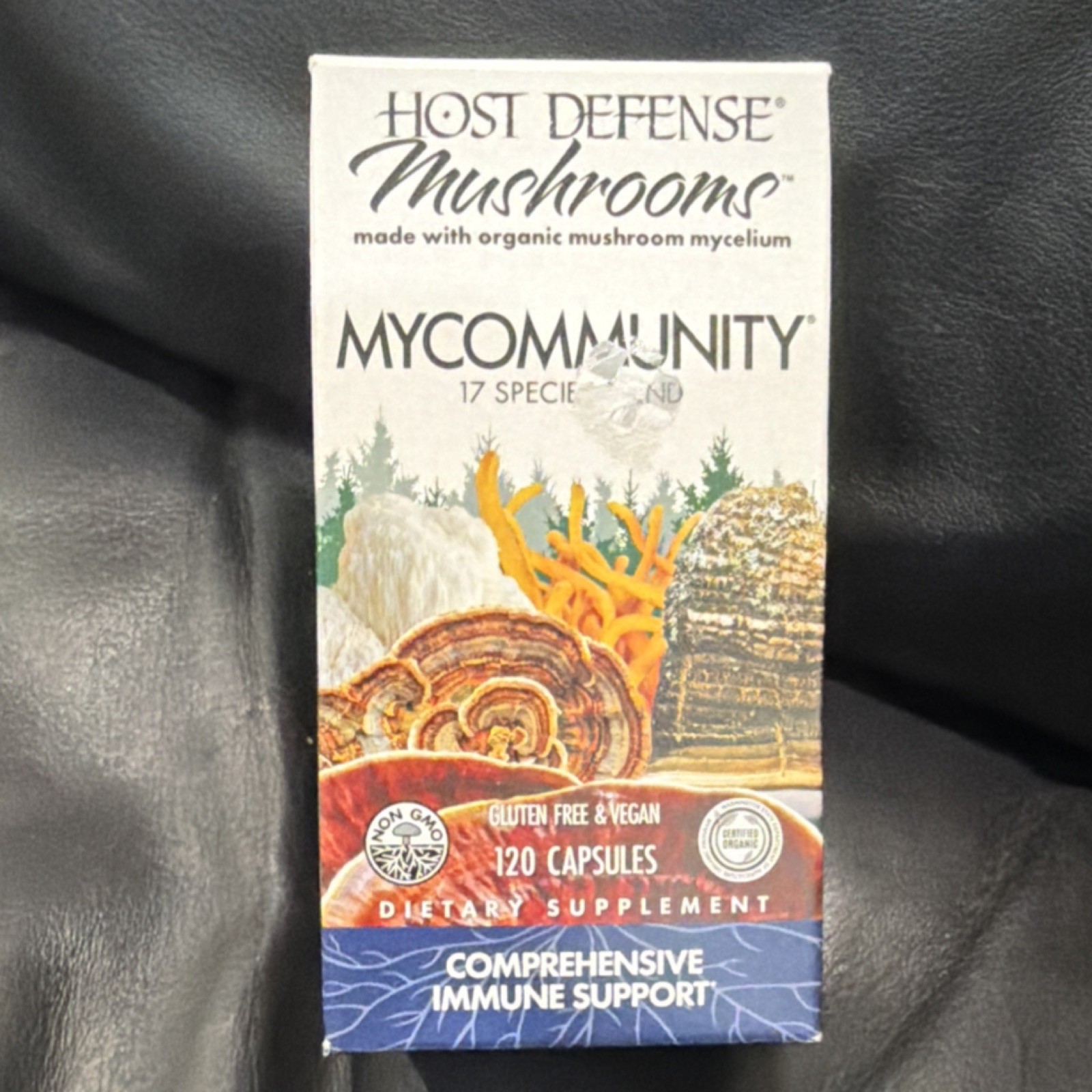 Host Defense MyCommunity Mushroom Blend 120 Capsules Gluten-Free Vegan 01/29