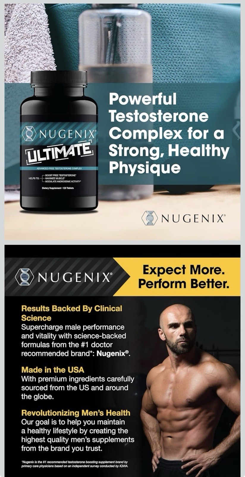 Nugenix Ultimate Testosterone Booster- 120 Tablets Exp 02/2028