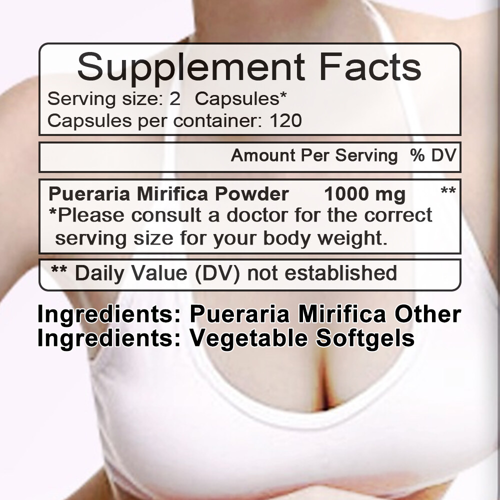 Pueraria Mirifica extractbcapsules 1,000 Mg Increases Breast Size& Firmness