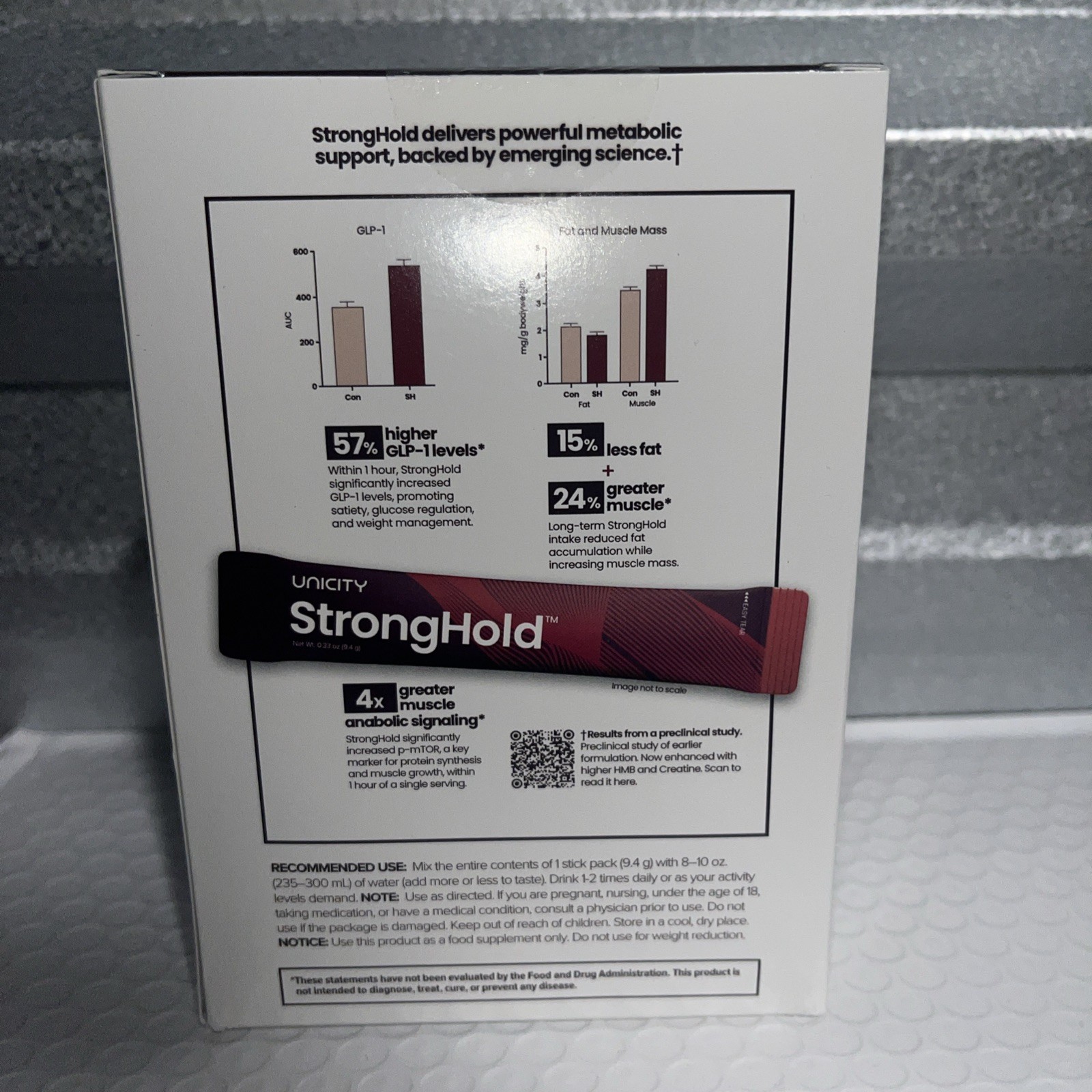 Unicity StrongHold 30 Stick Packs Muscle Support Peach Mango Exp 2027 🚚✅