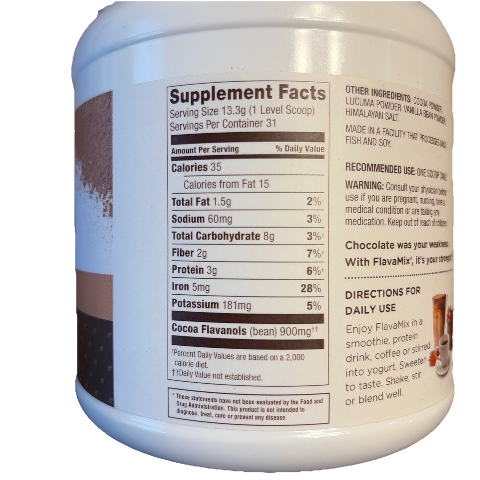 (4) FLAVAMIX Performance Cocoa Powder 900mg Flavanols 31 Servings 14.5oz 11/2027