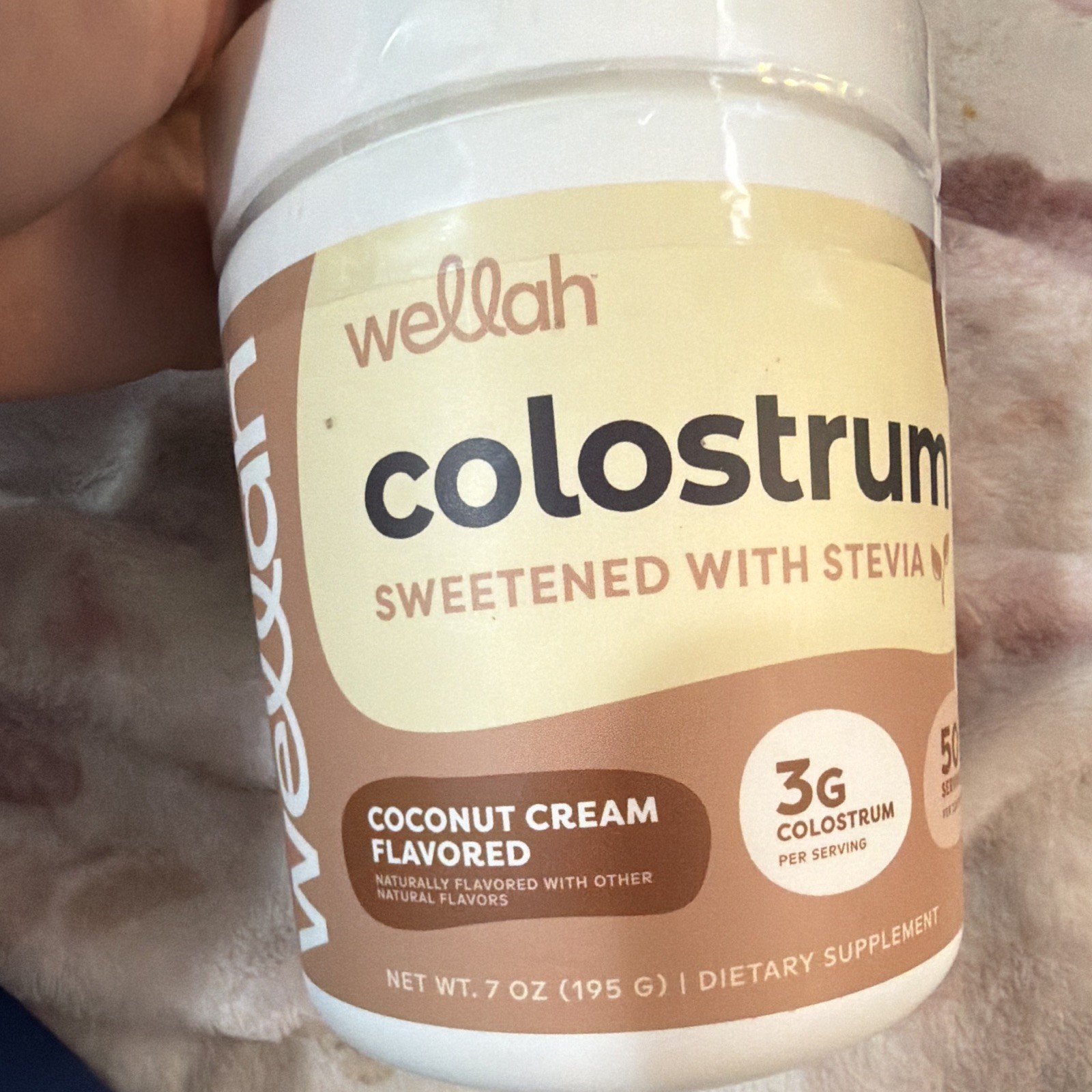 Wellah Colostrum Powder Coconut Cream Stevia 3000mg 7 oz Exp 01/2026