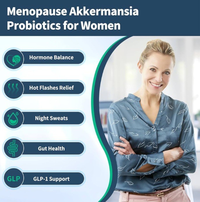 Natprime Menopause Supplement for Women 60 Billion CFU Akkermansia Probiotic 3PK