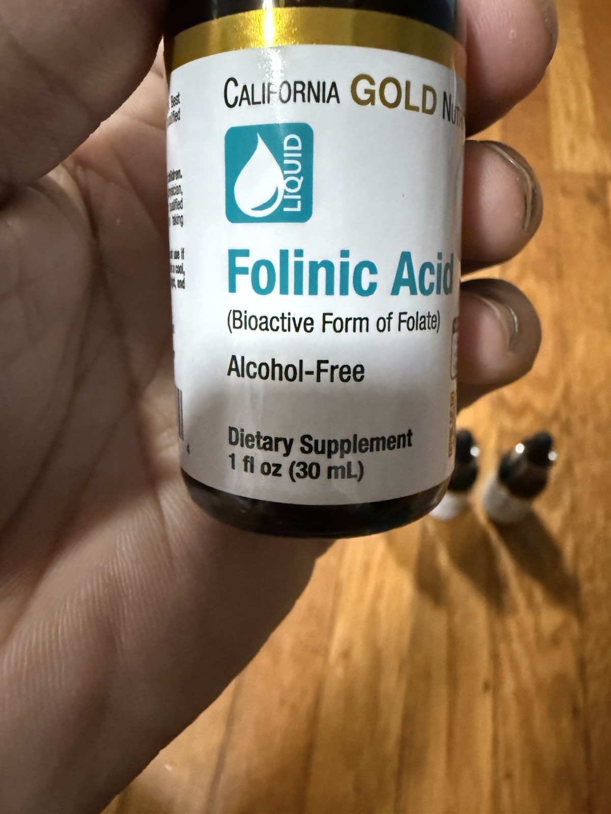 California Gold Nutrition Folinic Acid Liquid Alcohol-Free 400mcg 1 fl oz 5 Pack