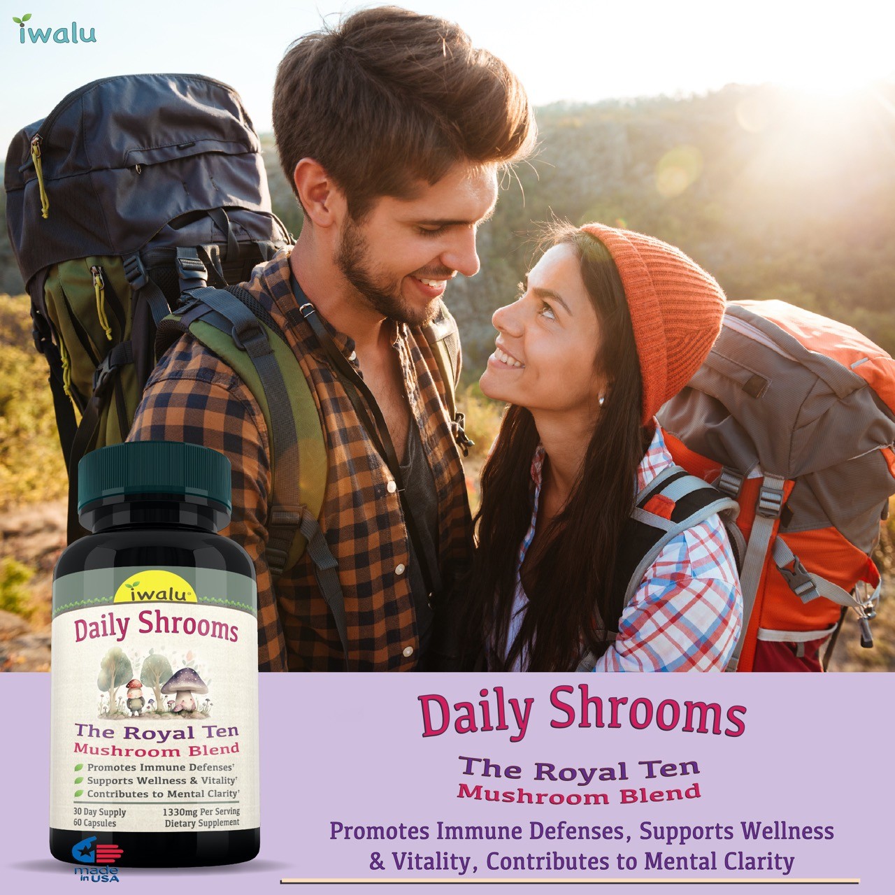Suplemento Complejo Hongos – Melena León, Reishi, Shiitake, Inmune 60 Cápsulas