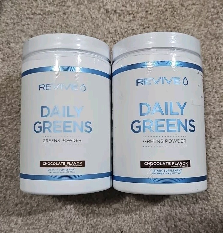 X2 Revive Daily Greens, Chocolate, 16.93 oz (504 g) Exp 10/2026 – 2 Pack
