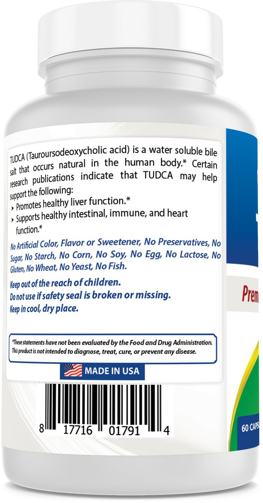 Best Naturals TUDCA 250mg (Tauroursodeoxycholic Acid) – 60 Veg Capsules