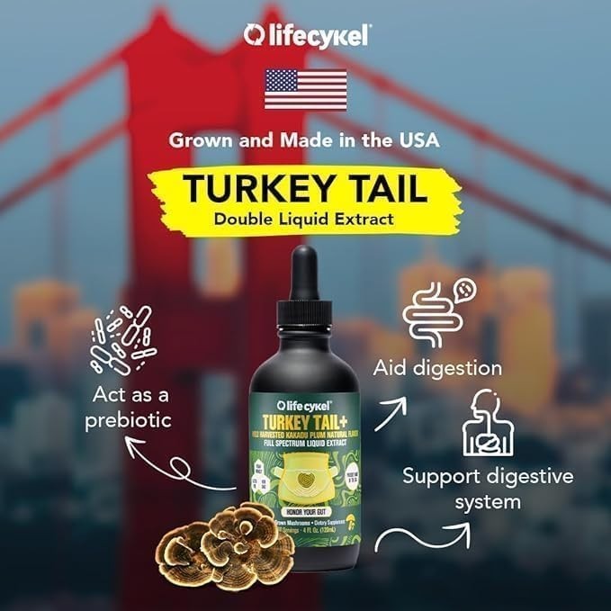 New Life Cykel Turkey Tail + Wild Harvested Kakadu Plum 120ml Double Extract