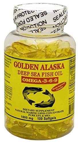 Gold Vitamin Golden Alaska Deep Sea Fish Oil Omega 3 6 9 1000 mg 100 SG
