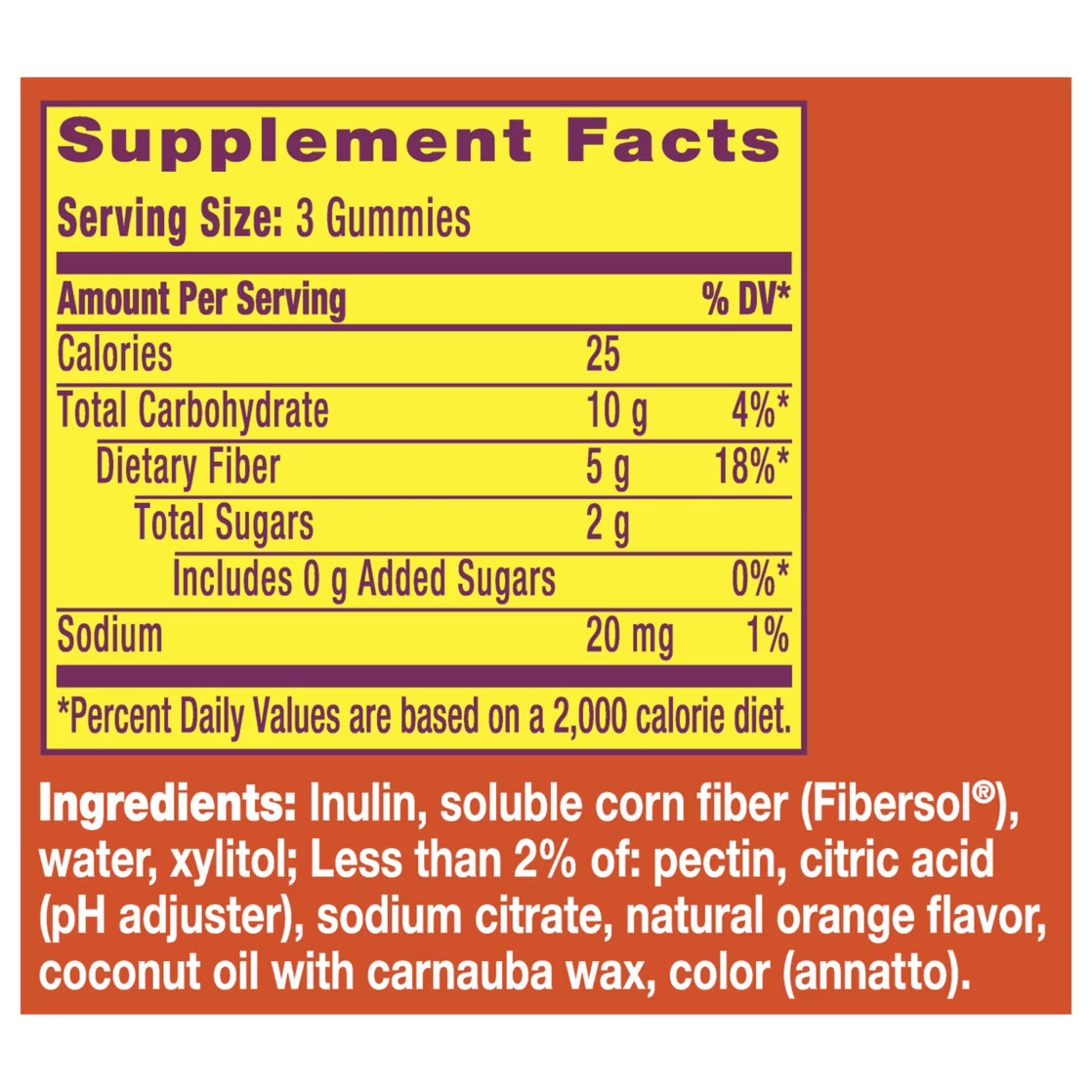 Metamucil Sugar-Free Orange Fiber Gummies for Adults, 72 ct