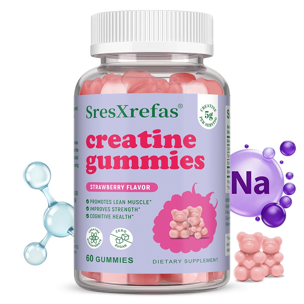 Creatine Monohydrate for Boosts Brain,Strength Function,Muscle Power 60 Gummies