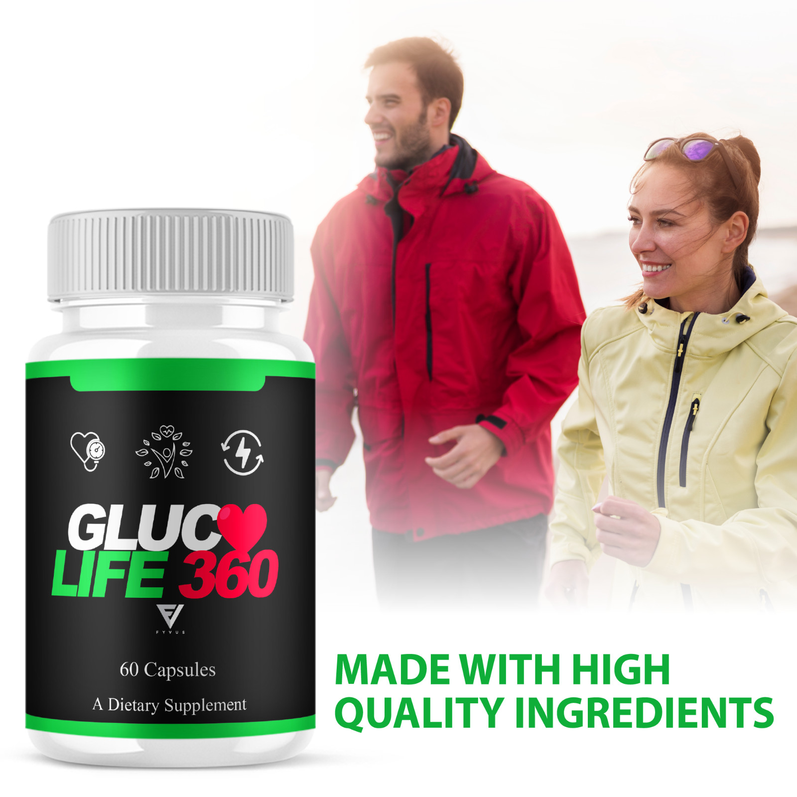 (2 Pack) Gluco Life 360 Blood Support Capsules, GlucoLife360 (120 Capsules)